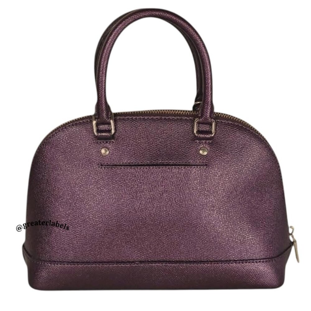 Coach F29170 Mini Sierra Satchel Metallic Purple Leather - Picture 3 of 11